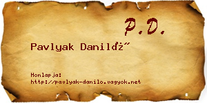 Pavlyak Daniló névjegykártya